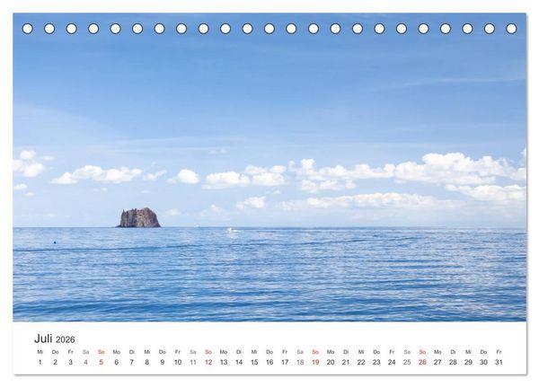 Produktbild: Liparische Inseln - Vulkane im Mittelmeer (Tischkalender 2026 DIN A5 quer), CALVENDO Monatskalender