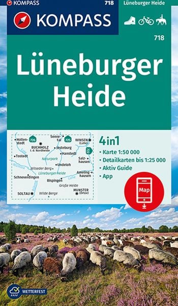 KOMPASS Wanderkarte 718 Lüneburger Heide 1:50.000