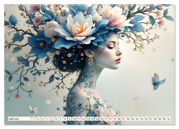 Produktbild: Florale Verwandlung (hochwertiger Premium Wandkalender 2026 DIN A2 quer), Kunstdruck in Hochglanz