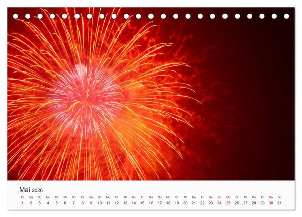 Produktbild: Feuerwerke - Kunstwerke am Himmel (Tischkalender 2026 DIN A5 quer), CALVENDO Monatskalender