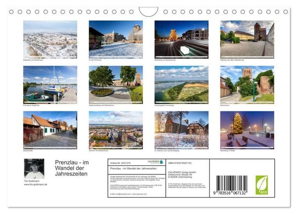 Produktbild: Prenzlau - im Wandel der Jahreszeiten (Wandkalender 2026 DIN A4 quer), CALVENDO Monatskalender