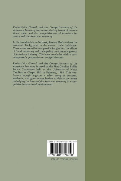 Produktbild: Productivity Growth and the Competitiveness of the American Economy