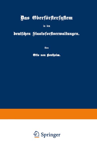 Produktbild: Das Oberf&ouml;rstersystem in den deutschen Staatsforstverwaltungen