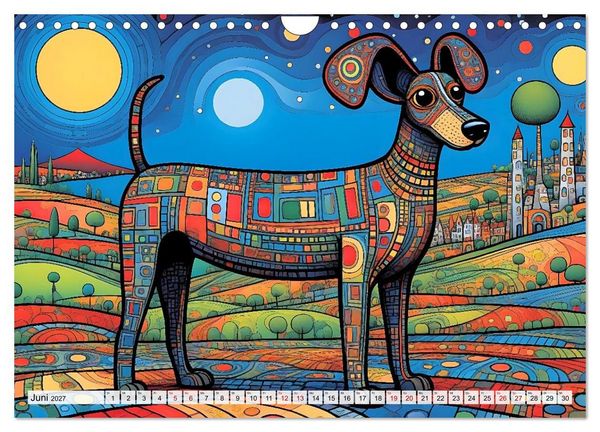 Produktbild: Bunte Hundebande (Wandkalender 2027 DIN A4 quer), CALVENDO Monatskalender
