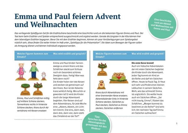 Produktbild: Emma und Paul feiern Advent und Weihnachten. Erz&auml;hlschienen-Figurenset