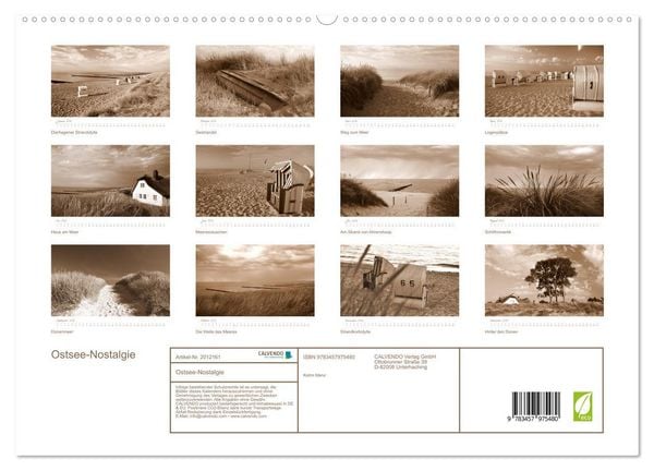 Produktbild: Ostsee-Nostalgie (hochwertiger Premium Wandkalender 2026 DIN A2 quer), Kunstdruck in Hochglanz