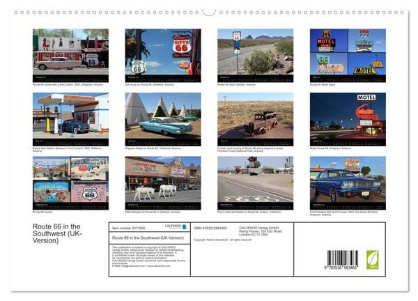 Produktbild: Route 66 in the Southwest (UK-Version) (High Quality Premium Wall Calendar 2026 DIN A2 landscape),CALVENDO 12 Month Wall Calendar