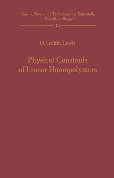 Produktbild: Physical Constants of Linear Homopolymers