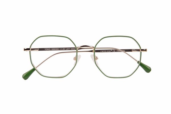 Produktbild: Lesebrille YOKO, gr&uuml;n-gold, +1.50 dpt mit Etui