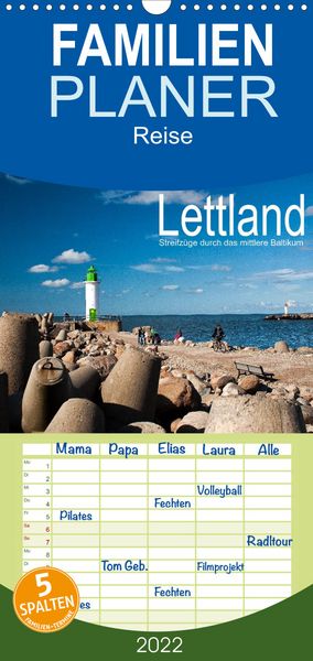 Produktbild: Familienplaner Lettland - Streifz&uuml;ge durch das mittlere Baltikum (Wandkalender 2022 , 21 cm x 45 cm, hoch)