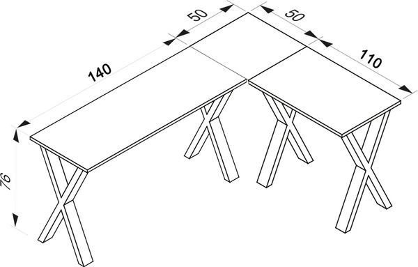 Produktbild: X Schreibtisch Eckschreibtisch L Form 190x160x50