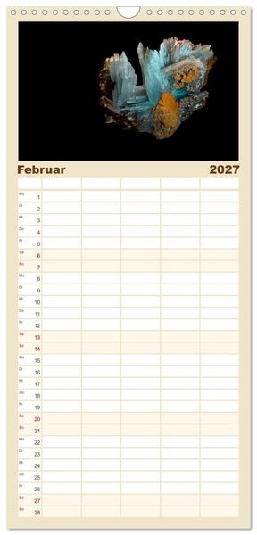 Produktbild: Familienplaner 2027 - MINERALIEN designed by nature mit 5 Spalten (Wandkalender, 21 x 45 cm) CALVENDO