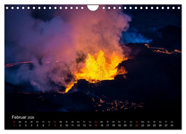 Produktbild: Vulkanausbruch - Island (Wandkalender 2026 DIN A4 quer), CALVENDO Monatskalender