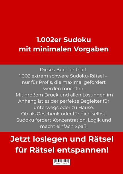 Produktbild: 1.002er Sudoku extrem schwer