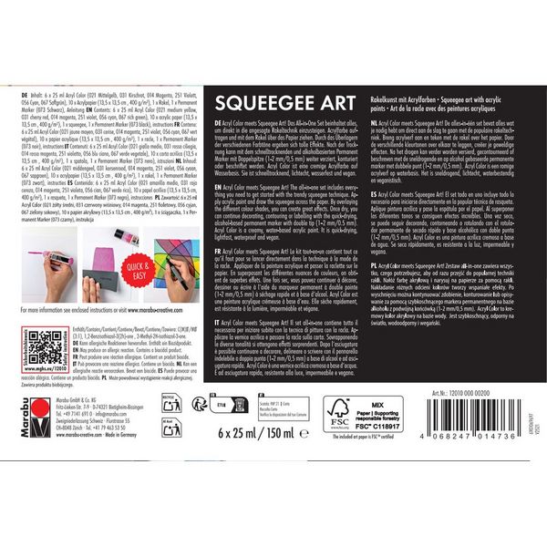 Produktbild: Marabu Acryl Color Squeegee Art Set Power 6x 25ml