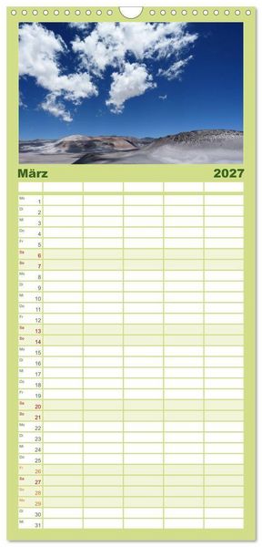 Produktbild: Familienplaner 2027 - Per&uacute;. Impressionen mit 5 Spalten (Wandkalender, 21 x 45 cm) CALVENDO