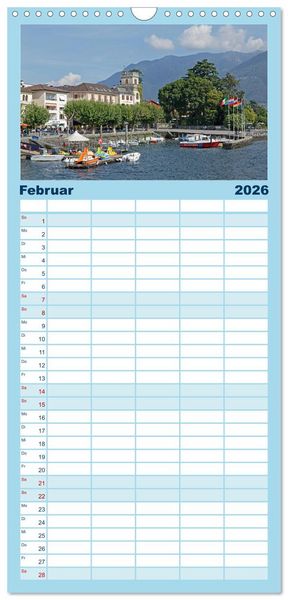 Produktbild: Familienplaner 2026 - Lago Maggiore - Mediterranes Flair umgeben von Bergen mit 5 Spalten (Wandkalender, 21 x 45 cm) CALVENDO