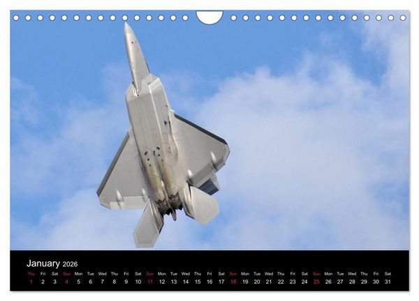 Produktbild: Lockheed Martin F-22A Raptor (Wall Calendar 2026 DIN A4 landscape), CALVENDO 12 Month Wall Calendar