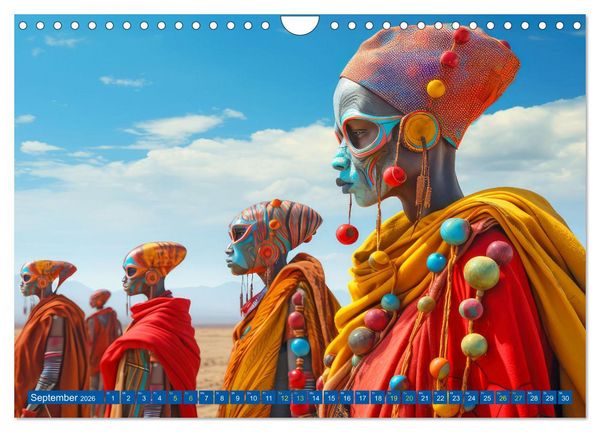 Produktbild: Surrealistische Bilder - Inspiriert von den Massai (Wandkalender 2026 DIN A4 quer), CALVENDO Monatskalender