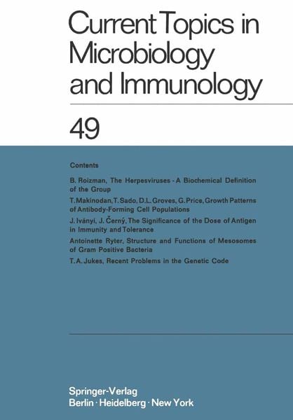Produktbild: Current Topics in Microbiology and Immunology / Ergebnisse der Mikrobiologie und Immunit&auml;tsforschung