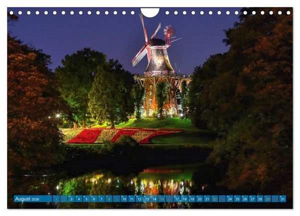 Produktbild: Hansestadt Bremen zur blauen Stunde (Wandkalender 2026 DIN A4 quer), CALVENDO Monatskalender