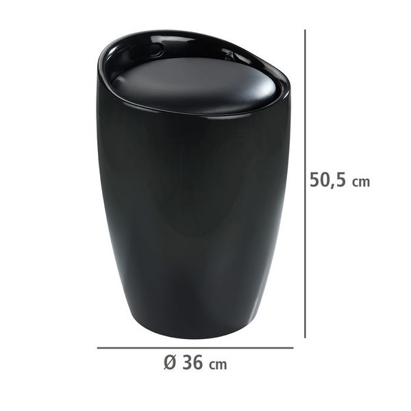 Produktbild: Hocker Mod. Candy Black, mit abnehmbarem W&auml;schesammler