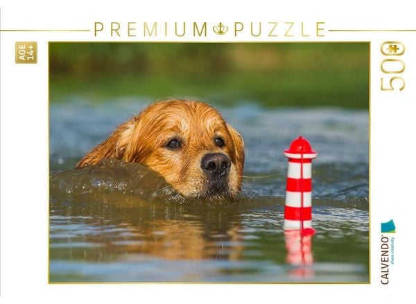 CALVENDO Puzzle Ein Motiv aus dem Kalender Das Glück hat einen Namen - Golden Retriever | 500 Teile Lege-Größe 48 × 36 cm Foto-Puzzle für Erwachsene