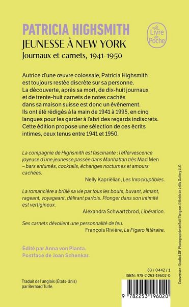 Produktbild: Jeunesse à New York : journaux et carnets, 1941-1950