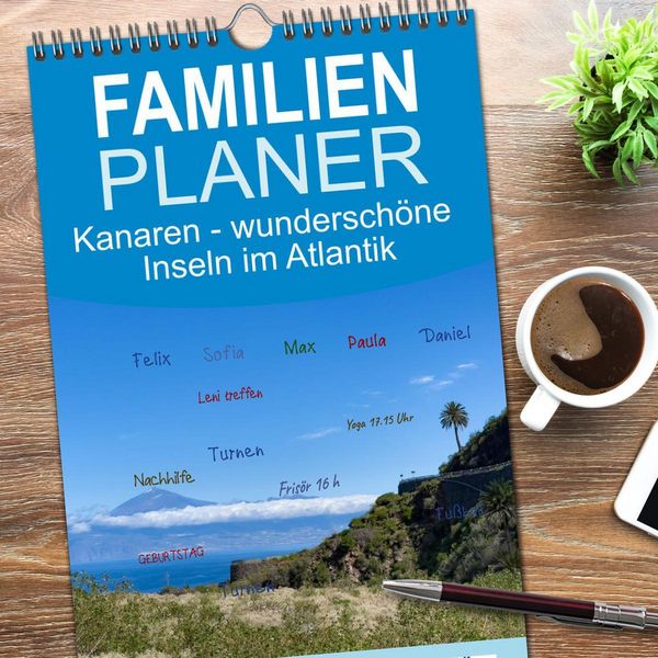 Produktbild: Familienplaner 2026 - Kanaren - wundersch&ouml;ne Inseln im Atlantik mit 5 Spalten (Wandkalender, 21 x 45 cm) CALVENDO