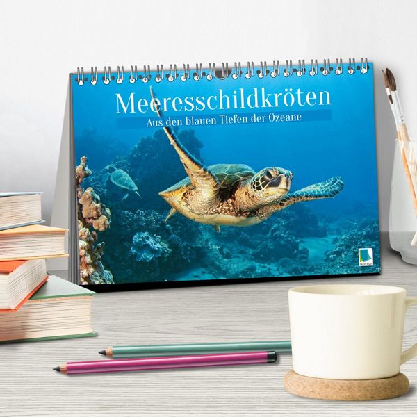 Produktbild: Meeresschildkr&ouml;ten: Aus den blauen Tiefen der Ozeane (Tischkalender 2026 DIN A5 quer), CALVENDO Monatskalender
