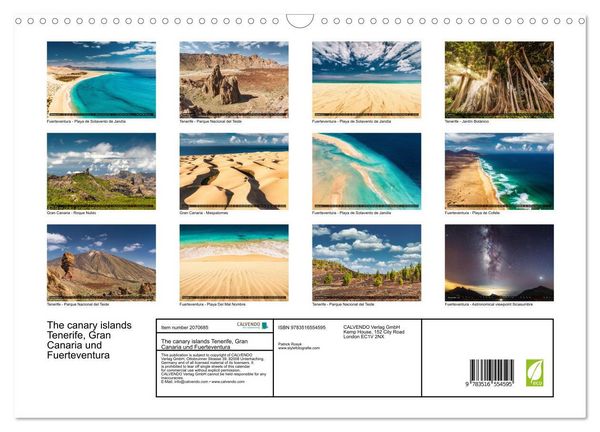 Produktbild: The canary islands Tenerife, Gran Canaria und Fuerteventura (Wall Calendar 2026 DIN A3 landscape), CALVENDO 12 Month Wall Calendar