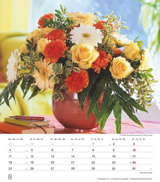 Produktbild: Alpha Edition - Der Duft der Rosen 2025 Bildkalender, 30,x34cm, Kalender mit sch&ouml;nen Bildmotiven f&uuml;r jeden Monat, Monats&uuml;bersicht, Feiertage DE/AT/CH und internationales Kalendarium