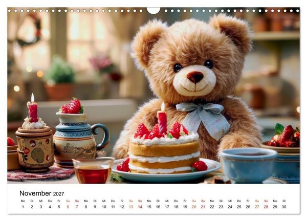Produktbild: Teddyb&auml;r - klein aber oho (Wandkalender 2027 DIN A3 quer), CALVENDO Monatskalender