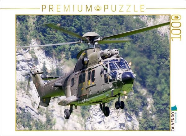 CALVENDO Puzzle Eurocopter Super Puma, Swiss AirForce | 1000 Teile Lege-Größe 64x48cm Foto-Puzzle für glückliche Stunden