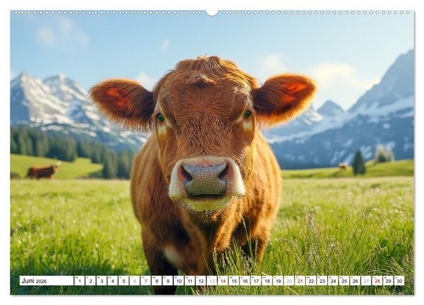 Produktbild: K&Uuml;HE AUF DER ALM &ndash; Der Kalender aus Bayern (Wandkalender 2026 DIN A2 quer), CALVENDO Monatskalender