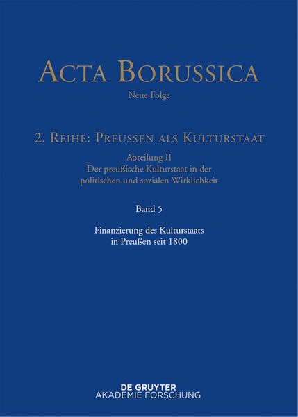 Produktbild: Finanzierung des Kulturstaats in Preu&szlig;en seit 1800