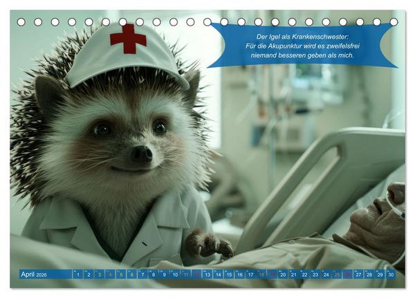 Produktbild: Tierisch lustige Krankenpfleger (Tischkalender 2026 DIN A5 quer), CALVENDO Monatskalender