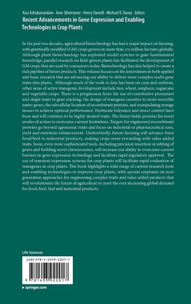 Produktbild: Recent Advancements in Gene Expression and Enabling Technologies in Crop Plants