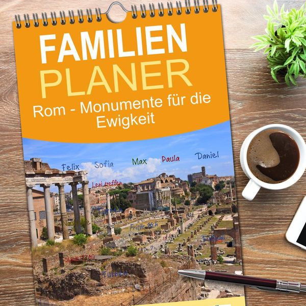 Produktbild: Familienplaner 2026 - Rom - Monumente f&uuml;r die Ewigkeit mit 5 Spalten (Wandkalender, 21 x 45 cm) CALVENDO