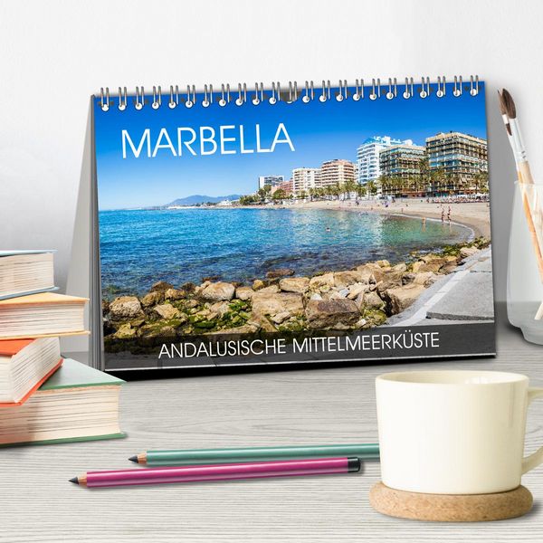 Produktbild: Marbella - andalusische Mittelmeerk&uuml;ste (Tischkalender 2026 DIN A5 quer), CALVENDO Monatskalender