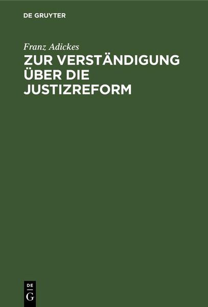 Produktbild: Zur Verst&auml;ndigung &uuml;ber die Justizreform