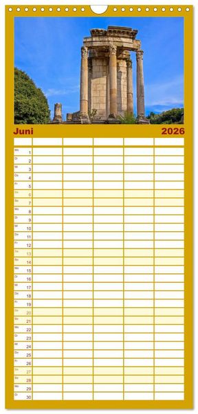 Produktbild: Familienplaner 2026 - Rom - Monumente f&uuml;r die Ewigkeit mit 5 Spalten (Wandkalender, 21 x 45 cm) CALVENDO