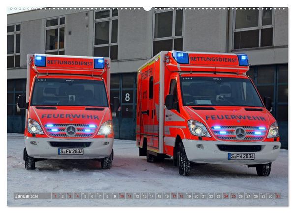 Produktbild: Einsatzfahrzeuge der Feuerwehr Stuttgart (hochwertiger Premium Wandkalender 2026 DIN A2 quer), Kunstdruck in Hochglanz