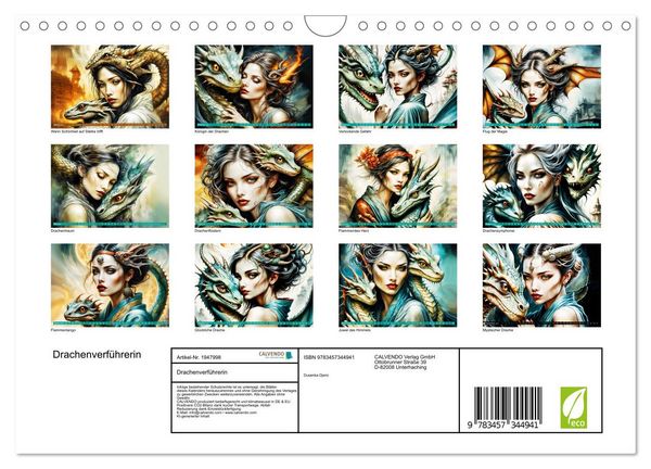 Produktbild: Drachenverf&uuml;hrerin (Wandkalender 2026 DIN A4 quer), CALVENDO Monatskalender
