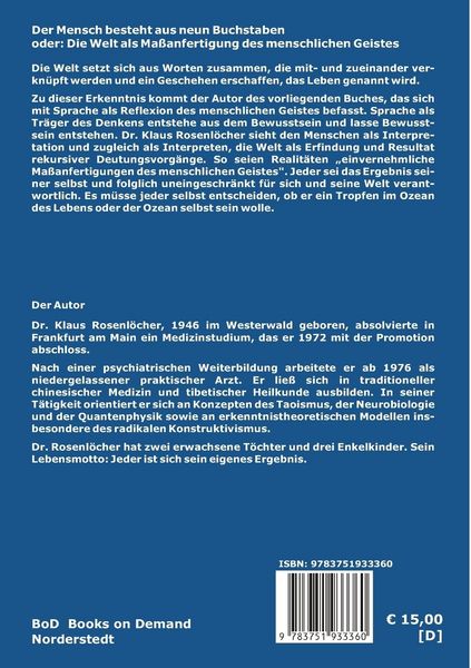 Produktbild: Der Mensch besteht aus neun Buchstaben