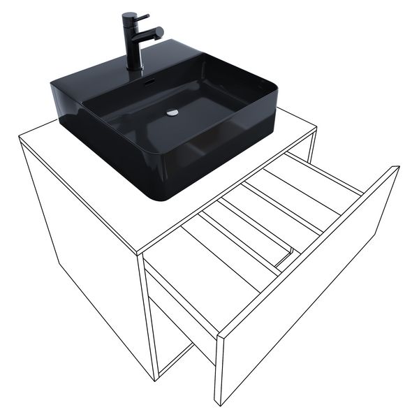 Produktbild: 2-tlg. Waschplatz Waschtisch Lendas S Schublade BL