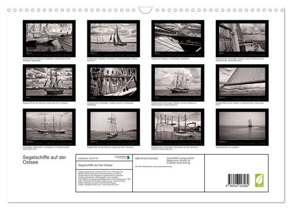 Produktbild: Segelschiffe auf der Ostsee (Wandkalender 2026 DIN A3 quer), CALVENDO Monatskalender