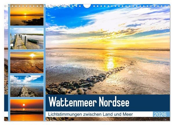 Produktbild: Wattenmeer Nordsee - Lichtstimmungen zwischen Land und Meer (Wandkalender 2026 DIN A3 quer), CALVENDO Monatskalender