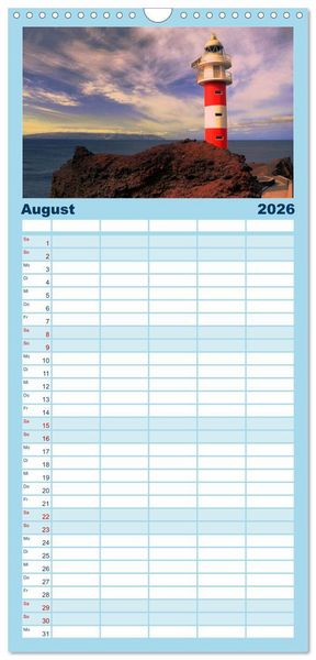 Produktbild: Familienplaner 2026 - Teneriffa Insel der Gl&uuml;ckseeligen mit 5 Spalten (Wandkalender, 21 x 45 cm) CALVENDO