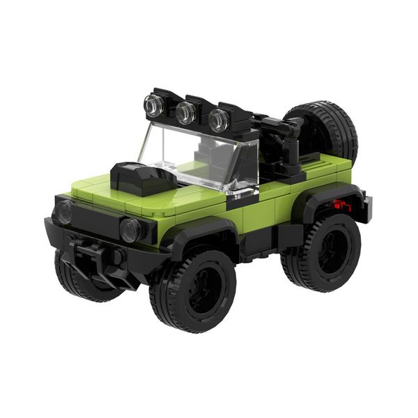 Produktbild: BRIXIES 222101 - Mini Gel&auml;ndewagen gr&uuml;n, 3D Konstruktionsbausatz, ca. 178 Teile
